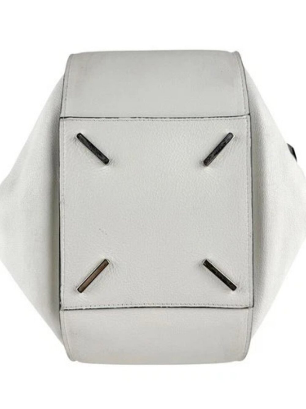 Auth LOEWE Hammock Shoulder Bag Handbag White Leather/Silvertone - z8614 - Picture 4 of 12